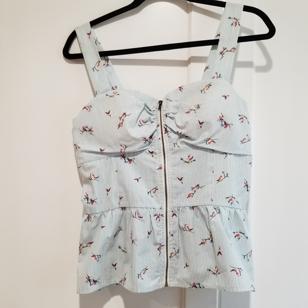 Bird print cotton cami